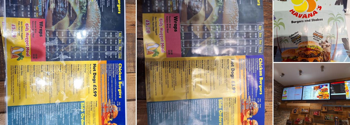 Havana's Burgers and Shakes (Cheltenham) Menu