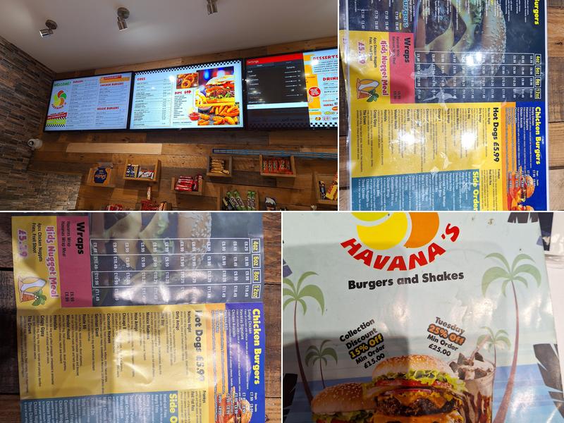 Havana's Burgers and Shakes (Cheltenham) Menu