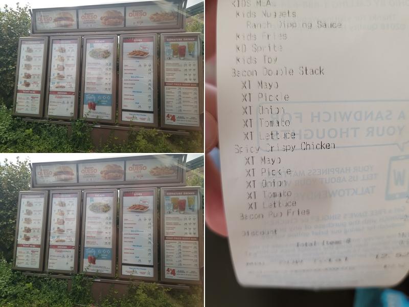 Wendy's Menu