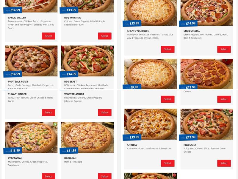 Pizza Go Go Cheltenham Menu