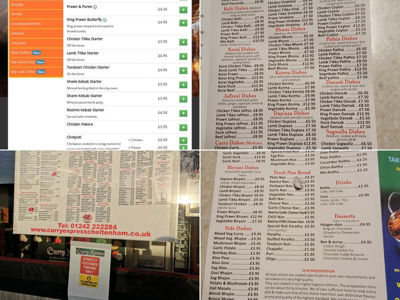 Curry Express (Cheltenham) Menu