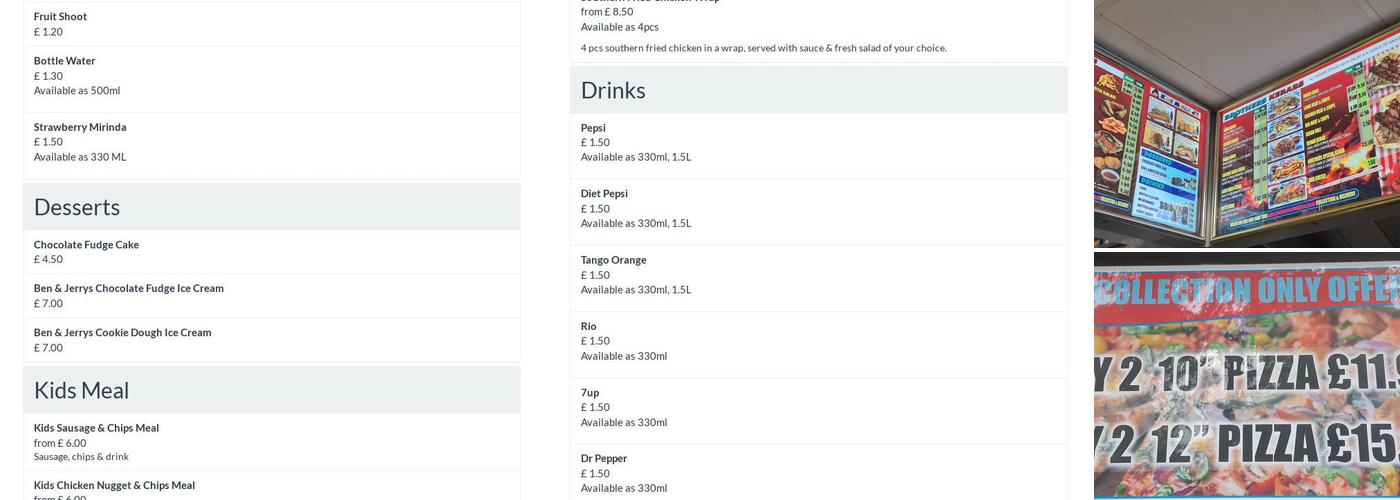 BROTHERS KEBAB & PIZZA Menu