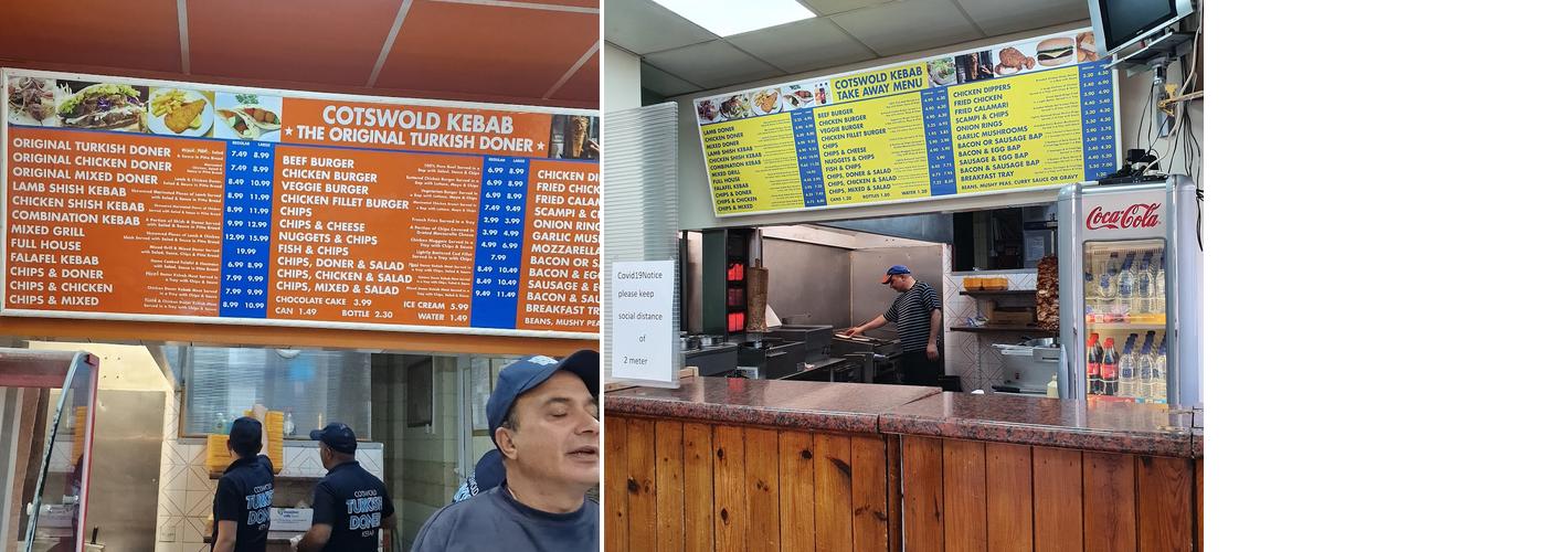 Cotswold Kebab & Burger House Menu