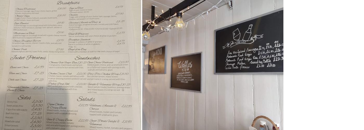 'Ohanas Cafe Bistro Menu