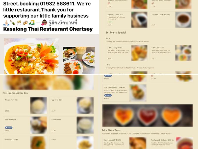 Kasalong Thai Restaurant Menu