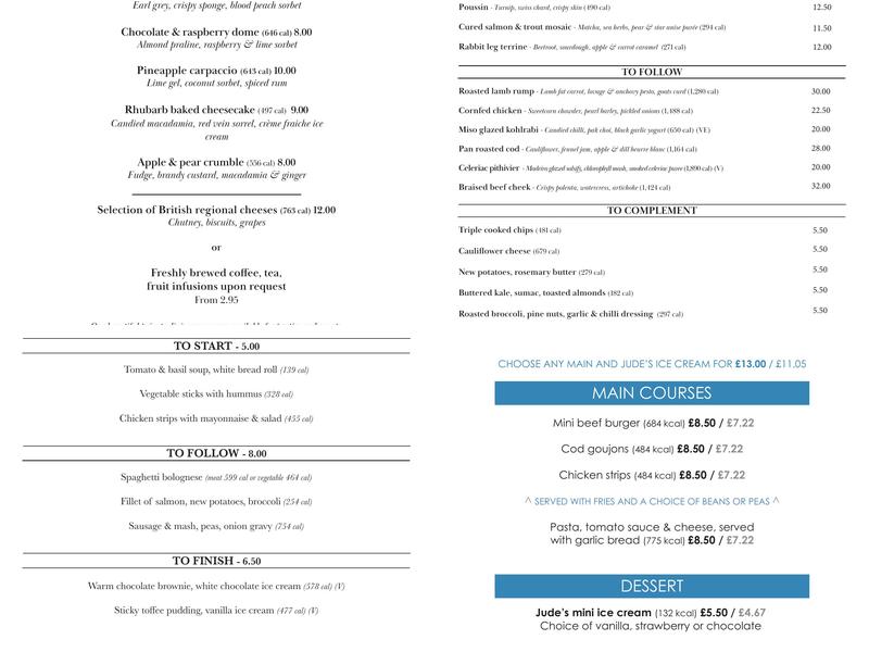 The Fox Dining Rooms Menu