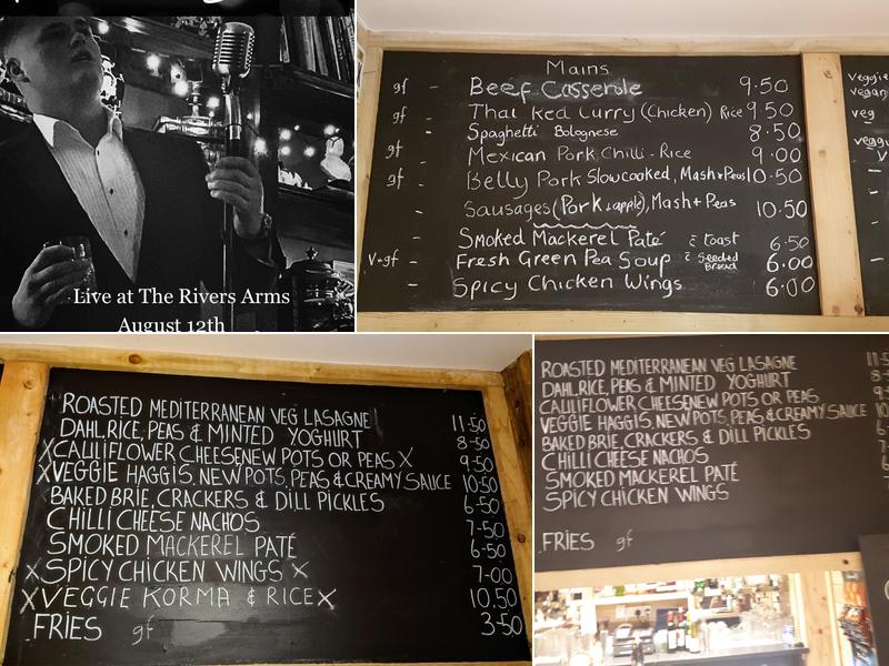 The Rivers Arms Menu