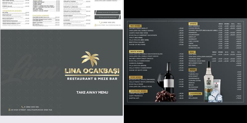 Lina Ocakbasi Restaurant & Meze Bar Menu