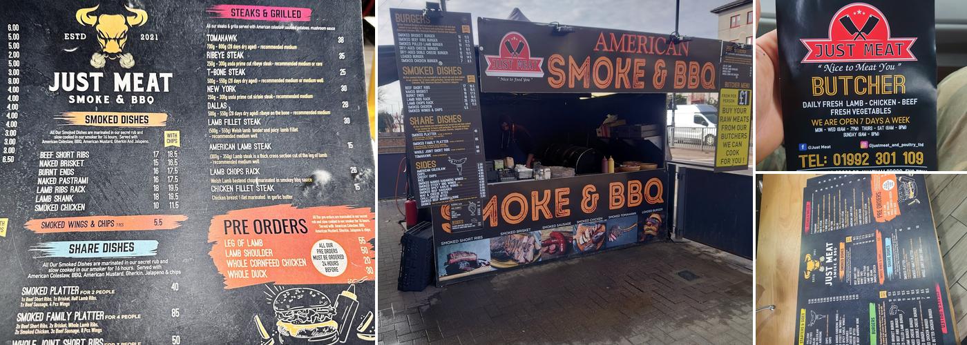Just Meat Smoke and BBQ Menu