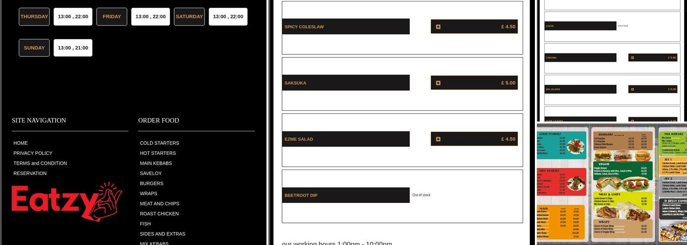 D'Belly Kebabs & BBQ & Fish Menu