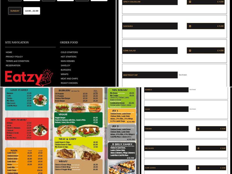 D'Belly Kebabs & BBQ & Fish Menu