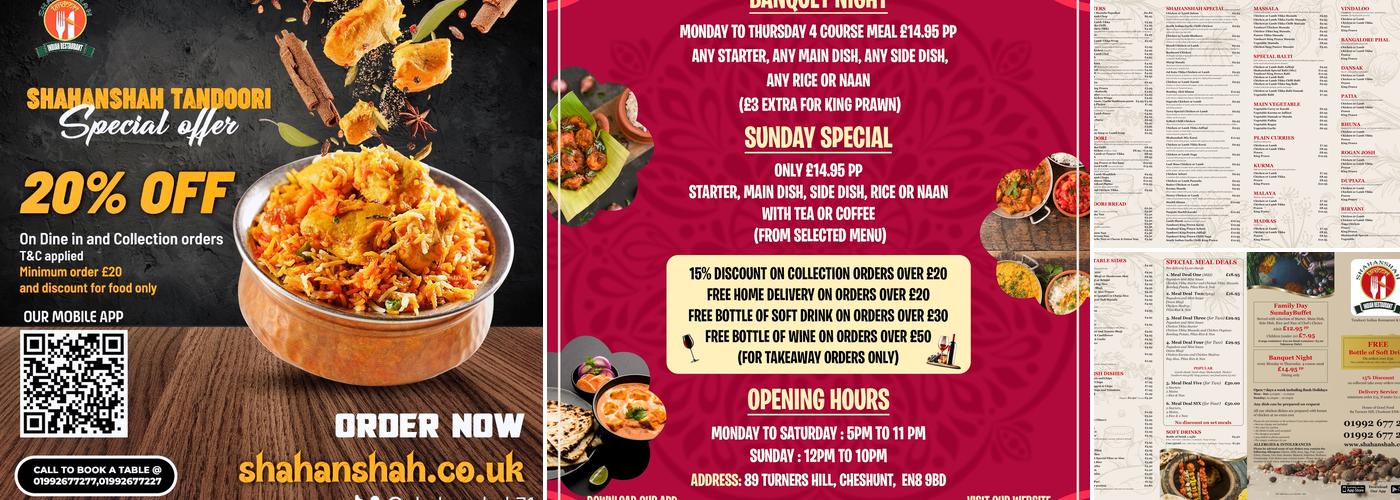 Shahanshah Tandoori Menu