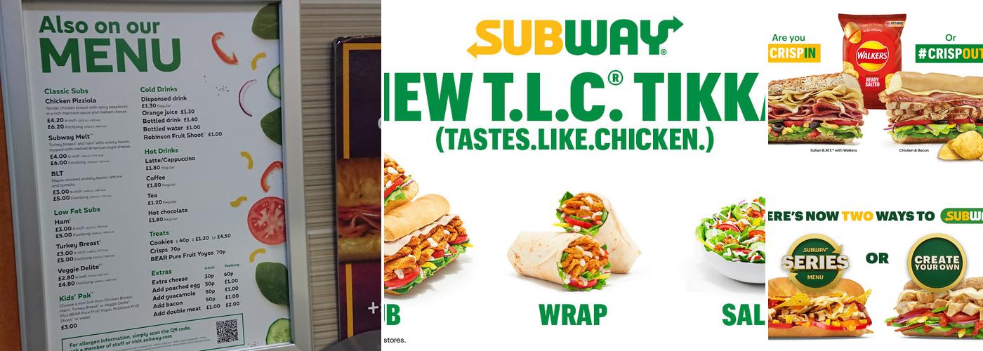 Subway Menu