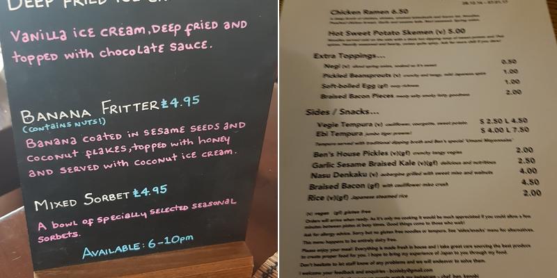 The Cocoanut, Kingston Menu