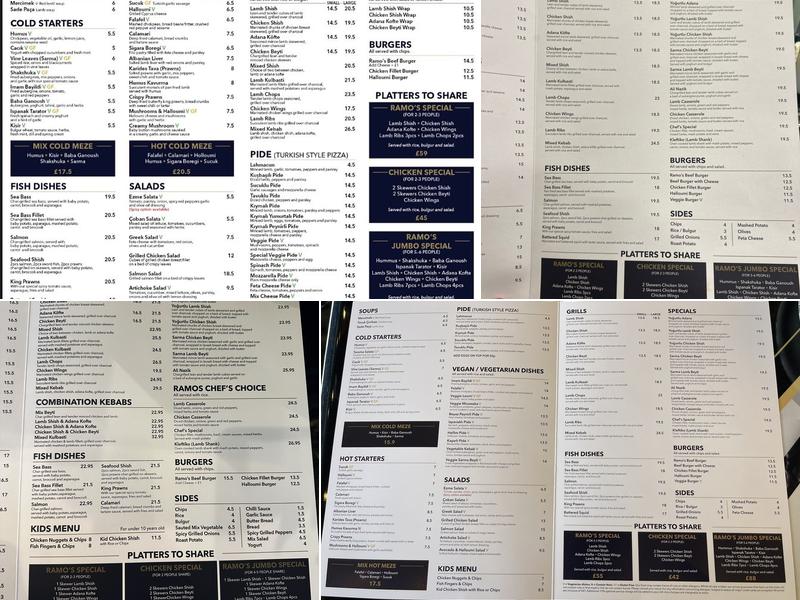 Ramo's Turkish Kitchen Menu