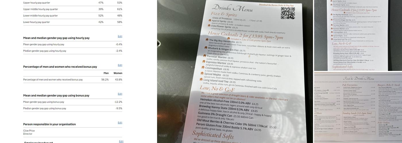 The Star, Malden Rushett Menu