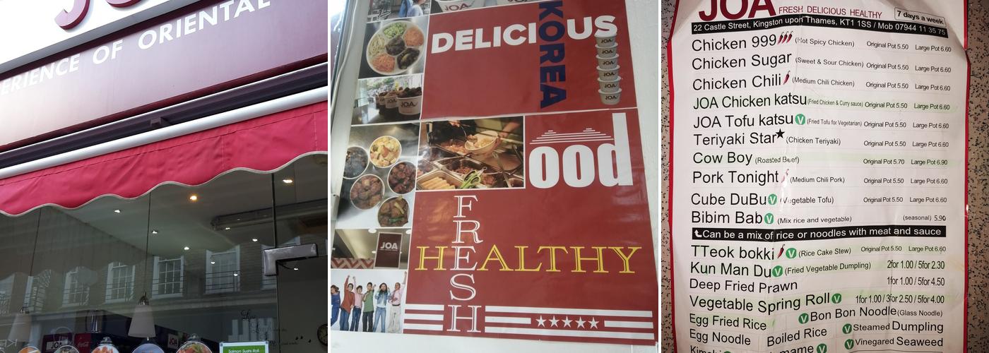 JOA Korean Takeaway Menu