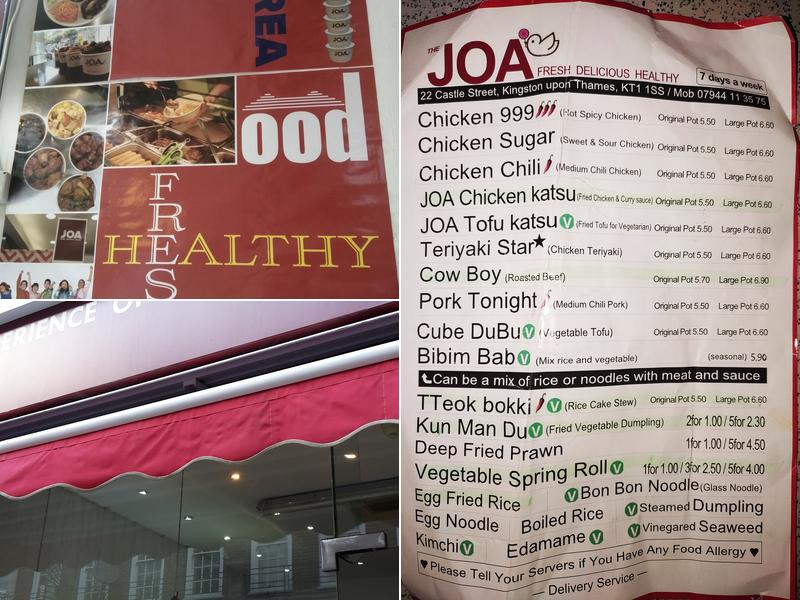 JOA Korean Takeaway Menu