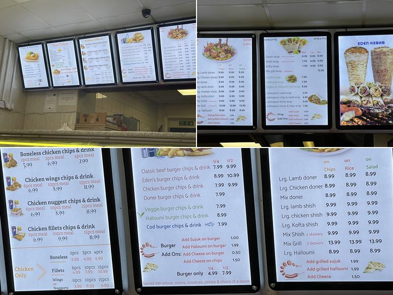 Eden Kebab Kingston Menu
