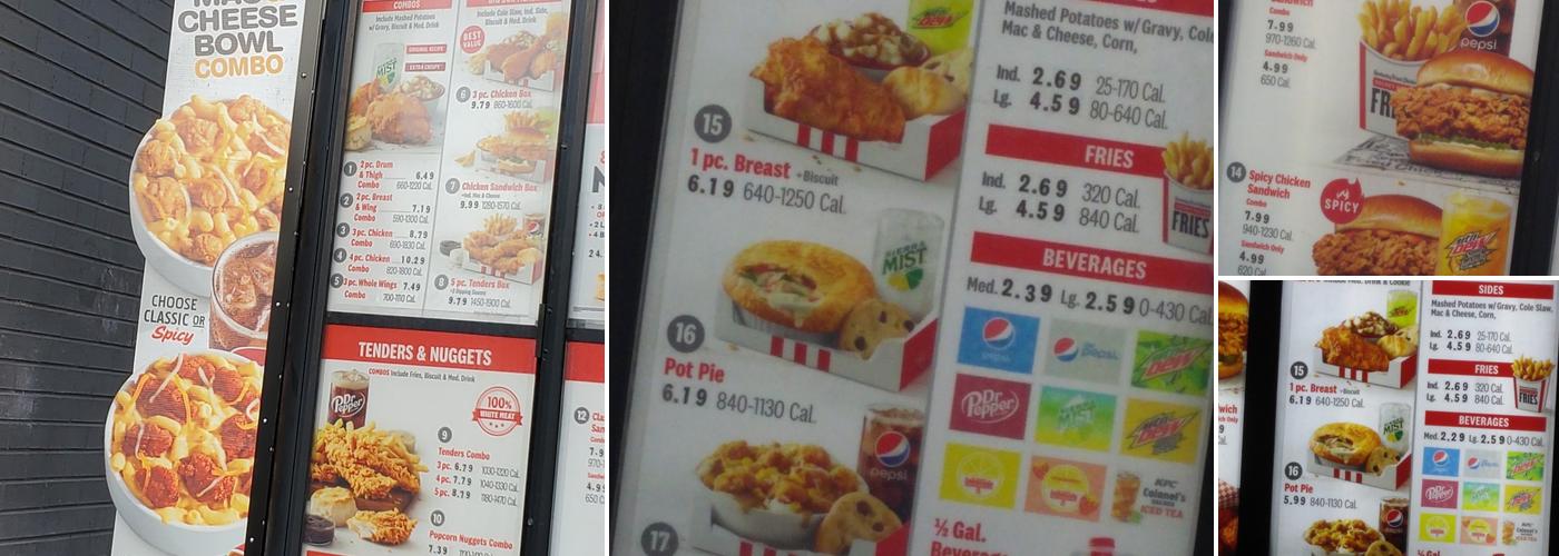 KFC Menu