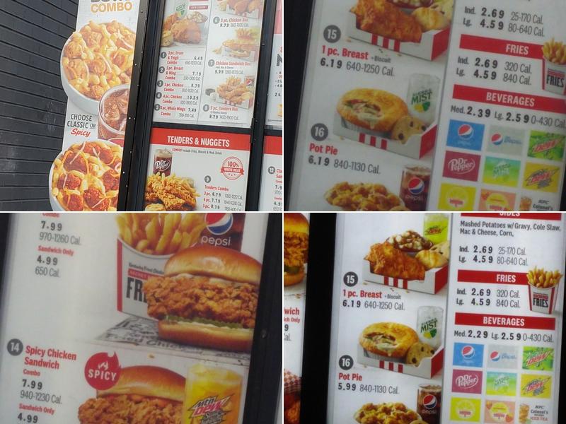 KFC Menu