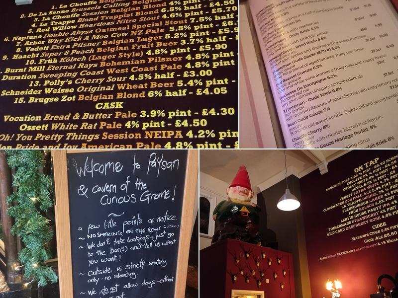 The Cavern of the Curious Gnome Menu