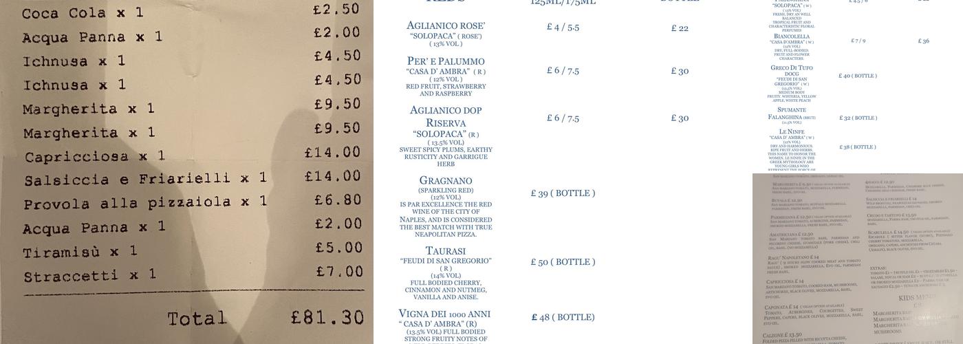 Stile Napoletano Menu