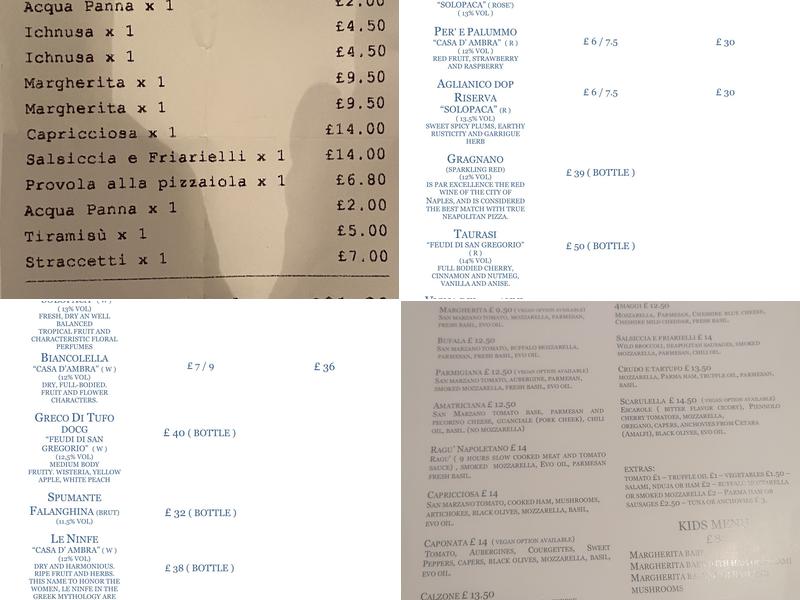 Stile Napoletano Menu