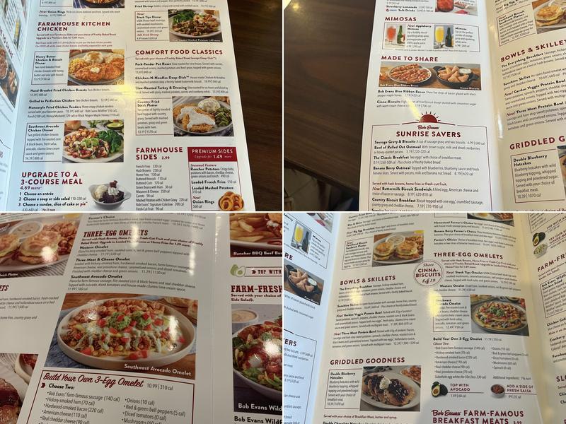 Bob Evans Menu