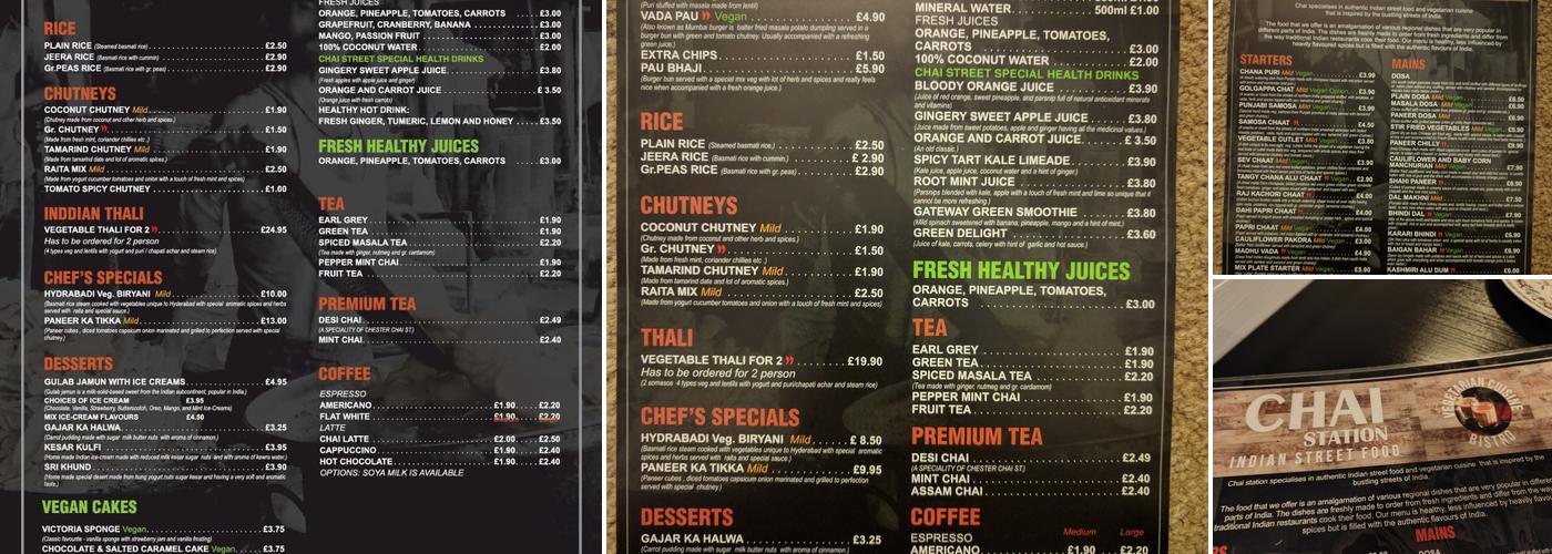 Chai Station - Vegetarian vegan Indian Menu