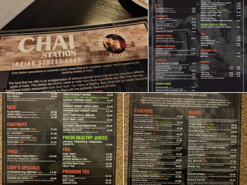 Chai Station - Vegetarian vegan Indian Menu