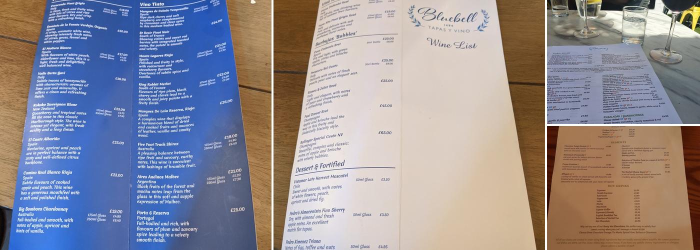 Blue Bell Menu