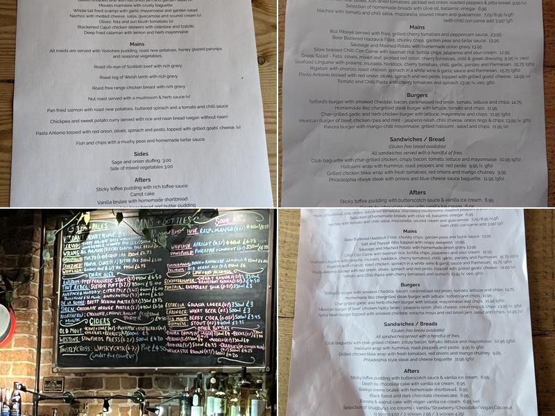 Telford's Warehouse Menu