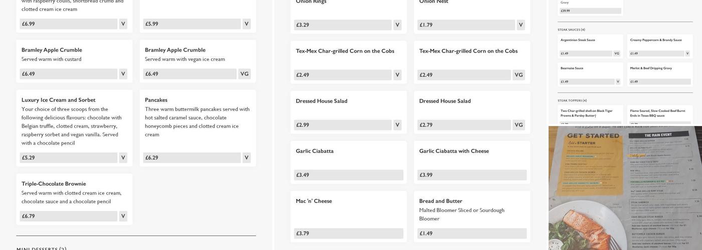 The Oak Tree - Pub & Grill Menu