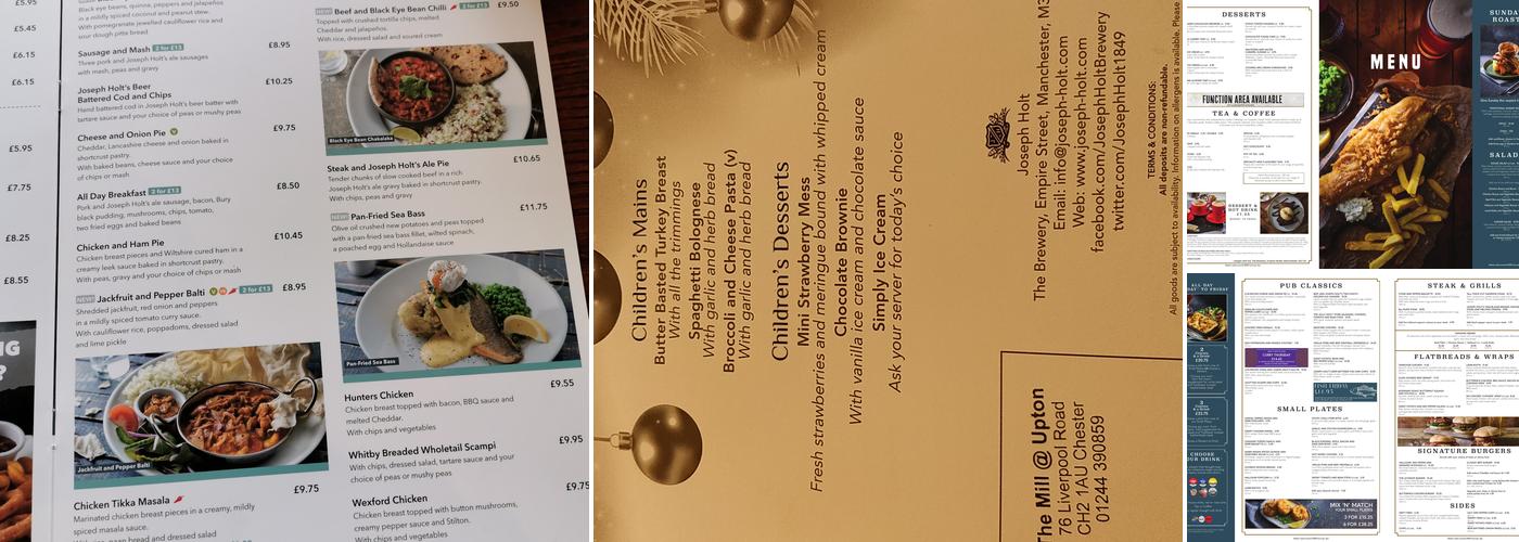 The Mill at Upton Menu