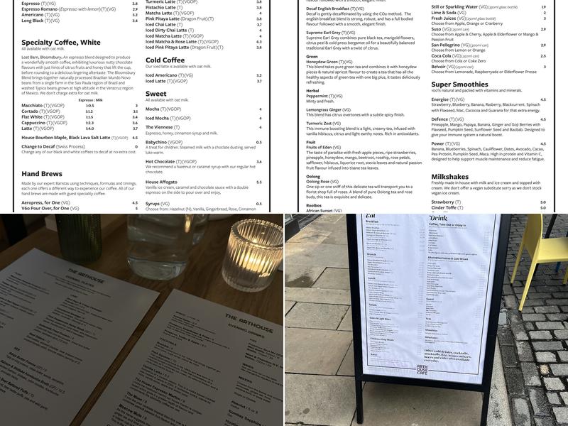 Arthouse Cafe Menu