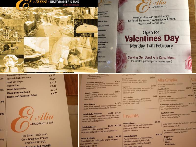 Et Alia at The Red House Menu