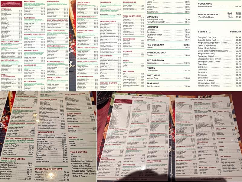 Gate Of India Restaurant Menu