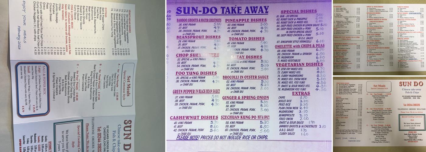 Sun Do Chinese Takeaway Menu