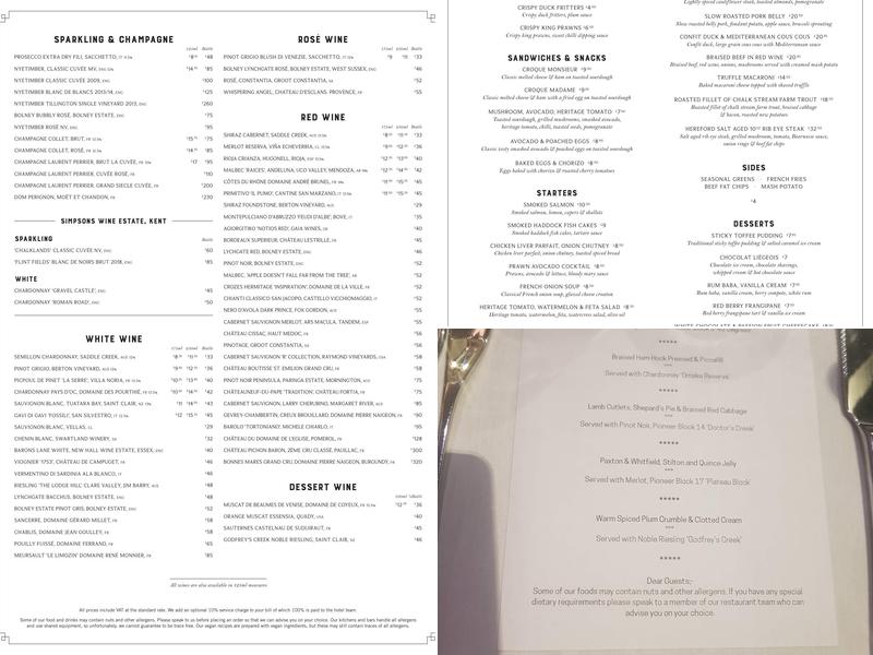 Brasserie Abode Menu