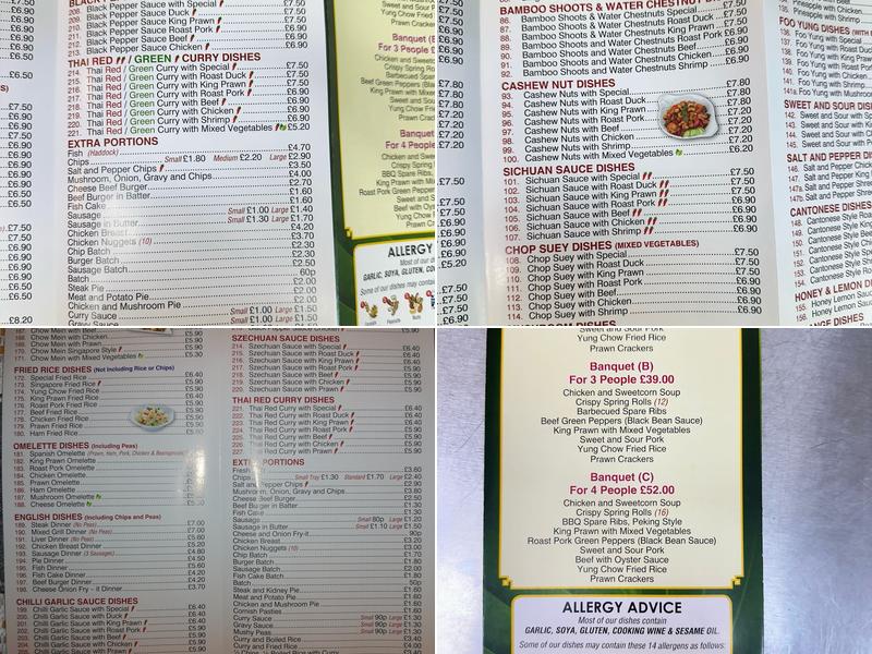Golden Dragon Menu