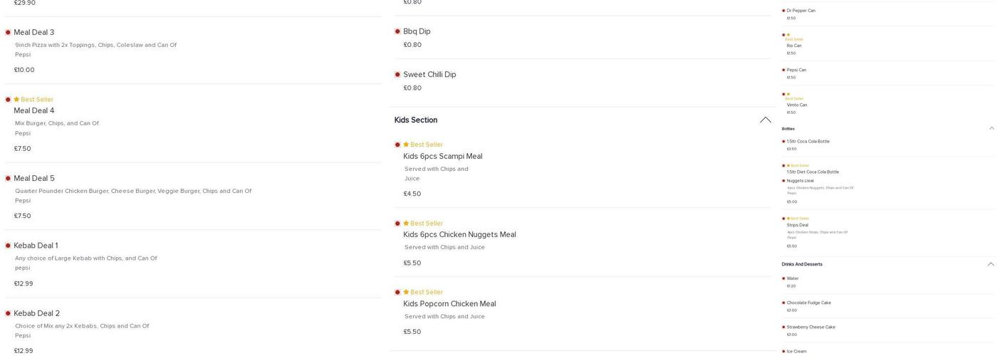 Caspian Fast Food Takeaway Menu