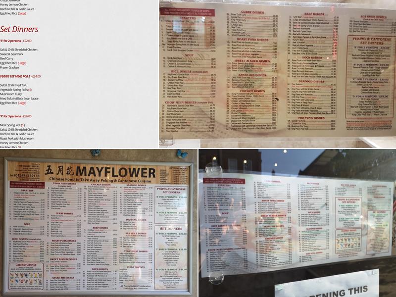 Mayflower Menu