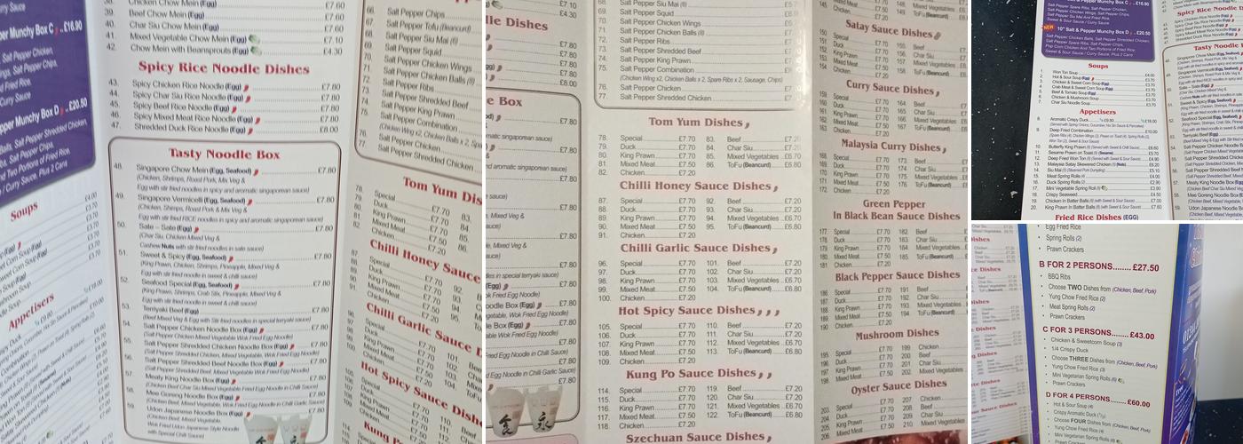 Tasty China Menu