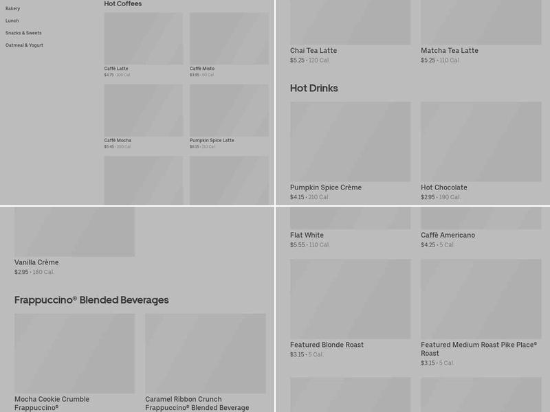 Starbucks Menu