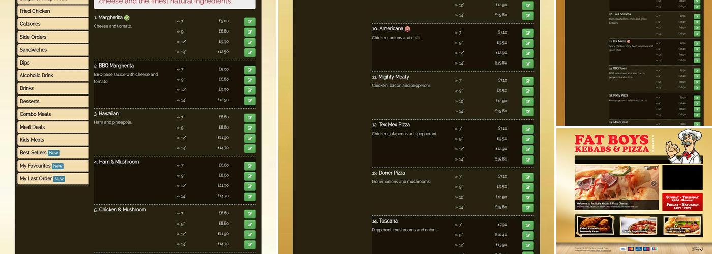 Fat Boys Kebab And Pizza Menu