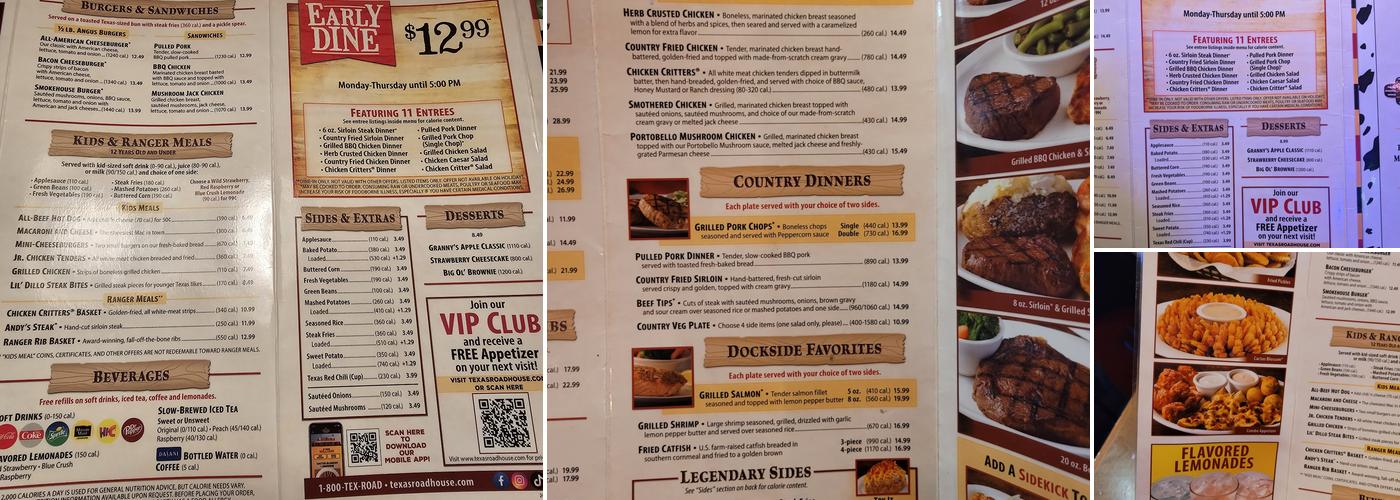 Texas Roadhouse Menu