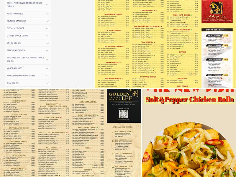 Golden Lee Menu