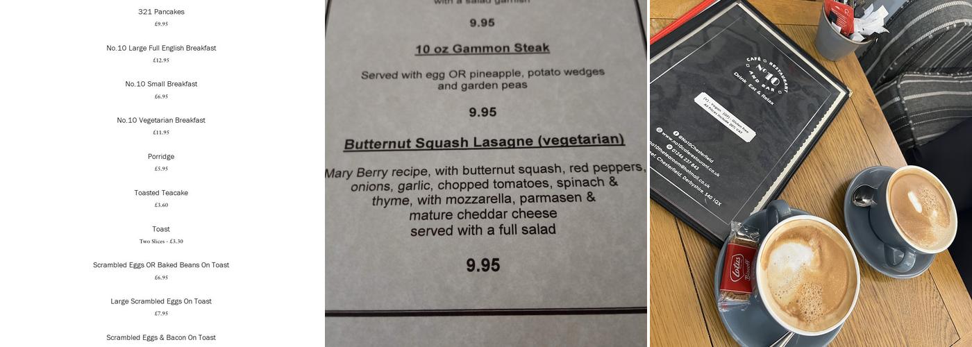 No10 Cafe & Restaurant Menu