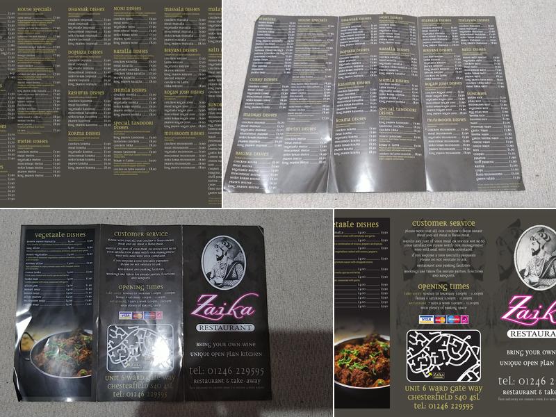 Zaika Menu